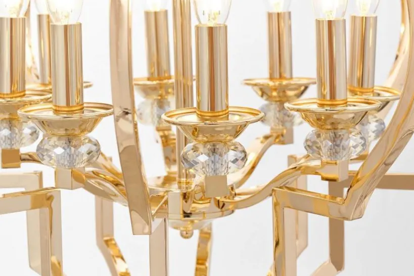 Arrediorg Lampadario a sospensione classico vintage CESARO W8 Oro