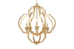 Arrediorg Lampadario a sospensione classico vintage CESARO W8 Oro