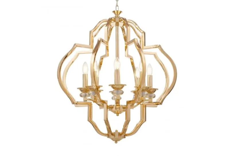 Arrediorg Lampadario a sospensione classico vintage CESARO W8 Oro