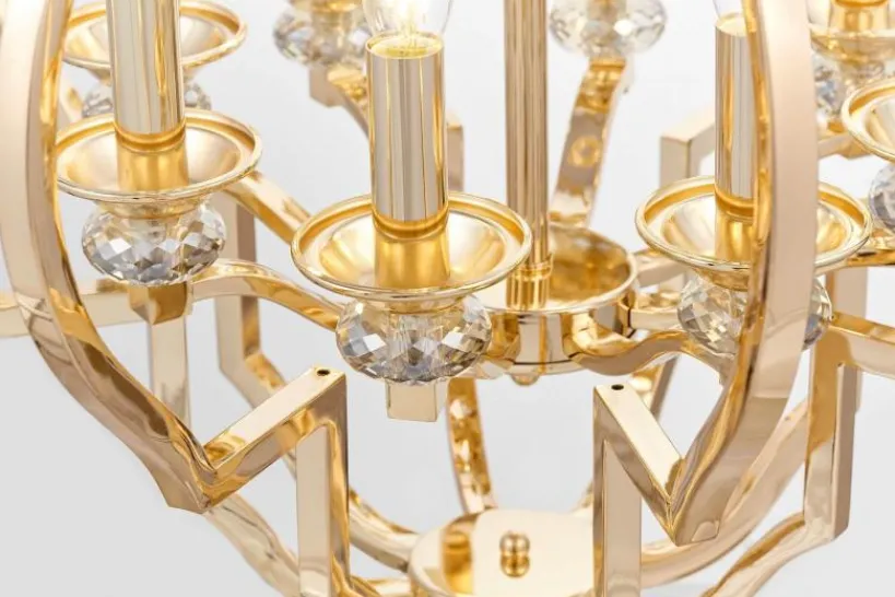 Arrediorg Lampadario a sospensione classico vintage CESARO W8 Oro