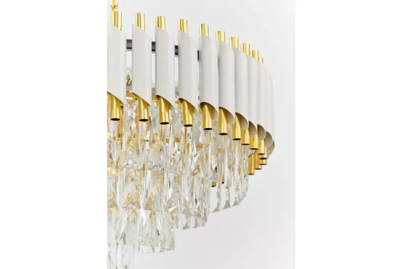 Arrediorg Lampadario a sospensione con cristalli e oro MAZINI D50