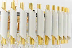 Arrediorg Lampadario a sospensione con cristalli e oro MAZINI D50