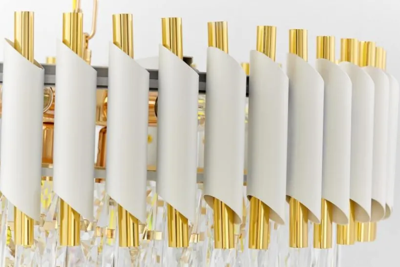 Arrediorg Lampadario a sospensione con cristalli e oro MAZINI D50