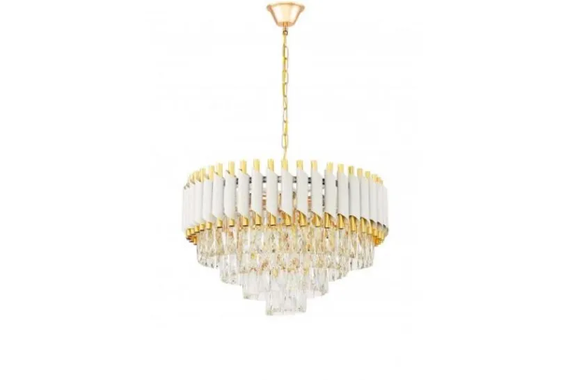 Arrediorg Lampadario a sospensione con cristalli e oro MAZINI D50