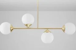 Arrediorg Lampadario a sospensione con asta dorata FINO W4