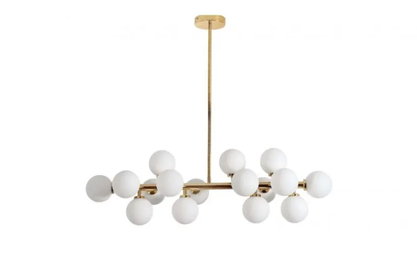 Arrediorg Lampadario a sospensione di design moderno 16 luci a sfere in vetro PETRICA W16 Ottone