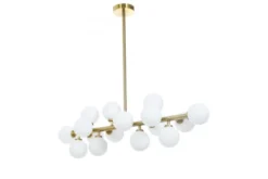 Arrediorg Lampadario a sospensione di design moderno 16 luci a sfere in vetro PETRICA W16 Ottone