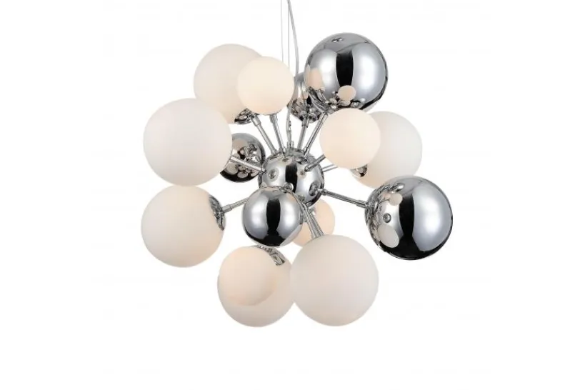 Arrediorg Lampadario a sospensione di design moderno 10 luci a sfere in vetro GALAKSIDA W10