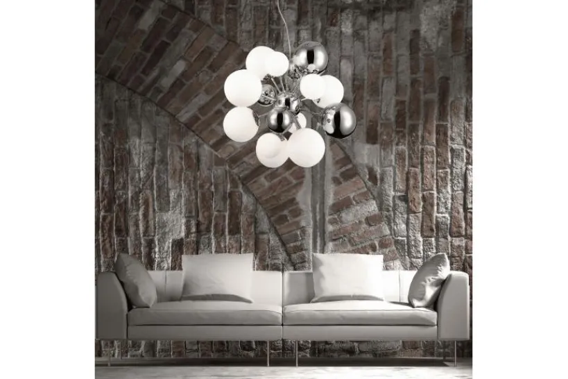 Arrediorg Lampadario a sospensione di design moderno 10 luci a sfere in vetro GALAKSIDA W10