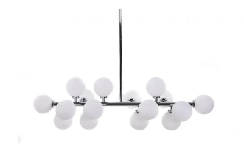 Arrediorg Lampadario a sospensione di design moderno 16 luci a sfere in vetro PETRICA W16 Cromo