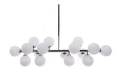 Arrediorg Lampadario a sospensione di design moderno 16 luci a sfere in vetro PETRICA W16 Cromo