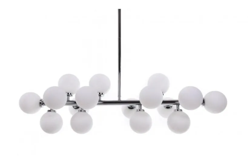 Arrediorg Lampadario a sospensione di design moderno 16 luci a sfere in vetro PETRICA W16 Cromo