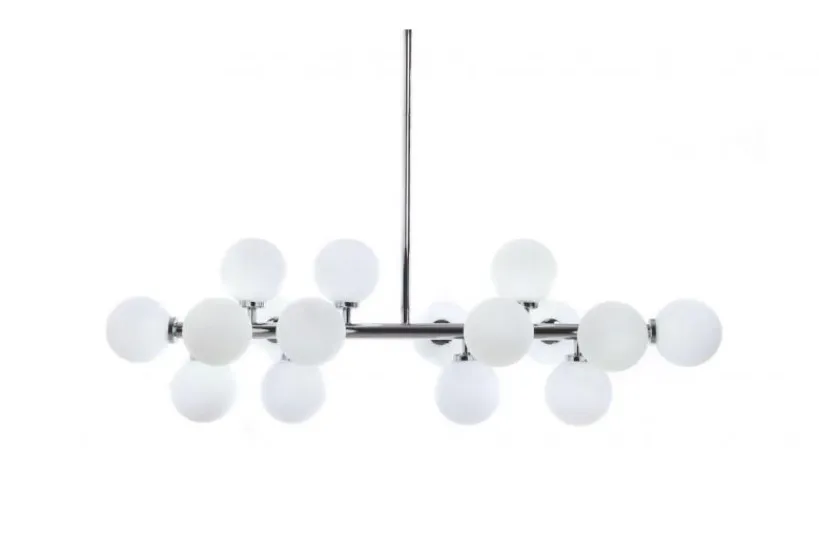 Arrediorg Lampadario a sospensione di design moderno 16 luci a sfere in vetro PETRICA W16 Cromo