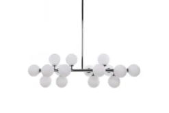 Arrediorg Lampadario a sospensione di design moderno 16 luci a sfere in vetro PETRICA W16 Cromo
