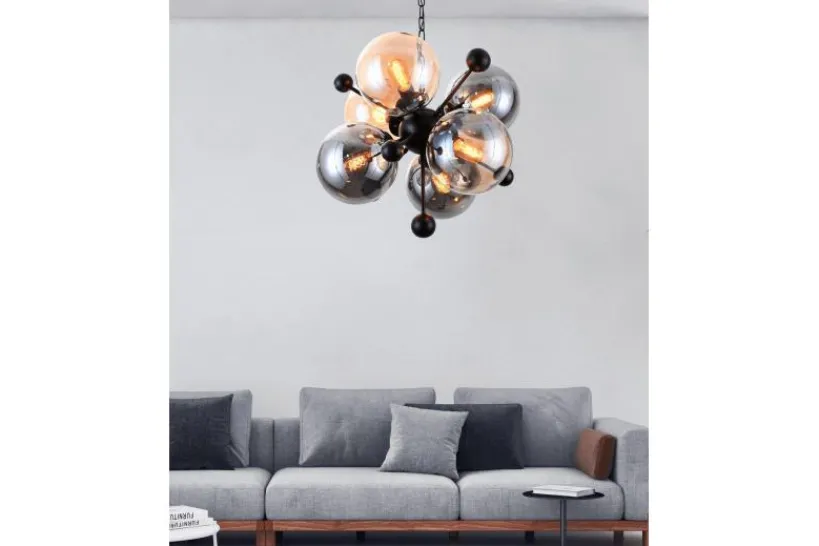Arrediorg Lampadario a sospensione di design moderno 6 luci a sfere in vetro AFRODIS W6