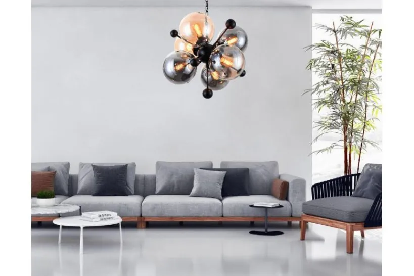 Arrediorg Lampadario a sospensione di design moderno 6 luci a sfere in vetro AFRODIS W6