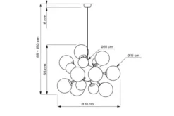 Arrediorg Lampadario a sospensione di design moderno 10 luci a sfere in vetro GALAKSIDA W10 Oro