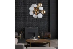 Arrediorg Lampadario a sospensione di design moderno 10 luci a sfere in vetro GALAKSIDA W10 Oro