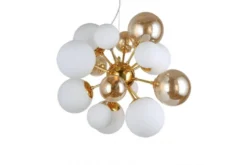 Arrediorg Lampadario a sospensione di design moderno 10 luci a sfere in vetro GALAKSIDA W10 Oro