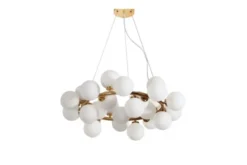 Arrediorg Lampadario a sospensione di design moderno 25 luci a sfere in vetro MARSIADA W25 Ottone