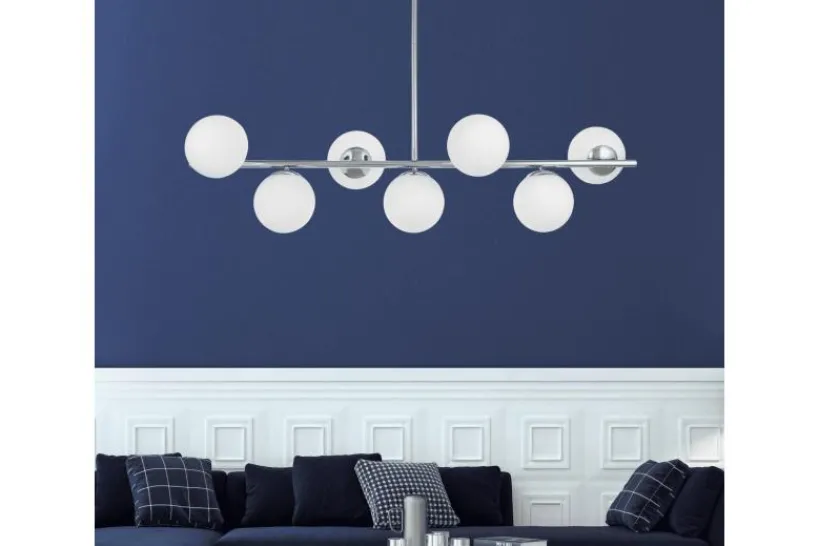 Arrediorg Lampadario a sospensione di design moderno FREDICA W7 Cromo