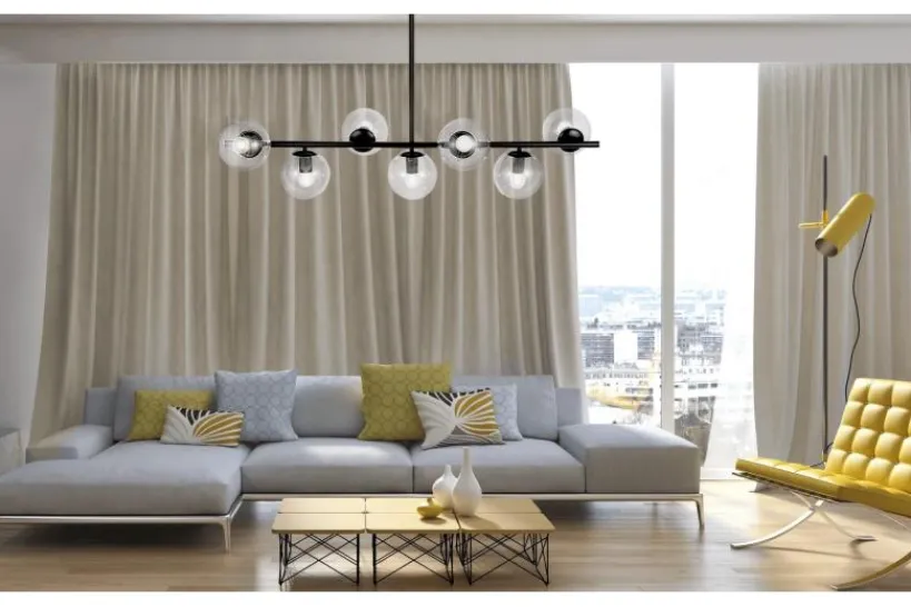 Arrediorg Lampadario a sospensione di design moderno sfere in vetro FREDICA W7