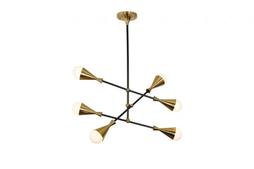 Arrediorg Lampadario a sospensione di design moderno VALPINA W6 Ottone