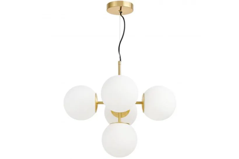 Arrediorg Lampadario a sospensione di design moderno 5 luci a sfere STELVIO W5