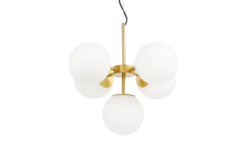 Arrediorg Lampadario a sospensione di design moderno 5 luci a sfere STELVIO W5