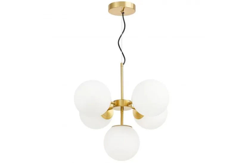 Arrediorg Lampadario a sospensione di design moderno 5 luci a sfere STELVIO W5