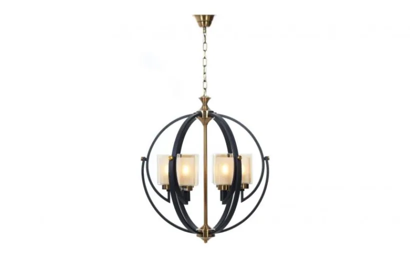 Arrediorg Lampadario a sospensione di metallo in colore con ottone BERGEN W6