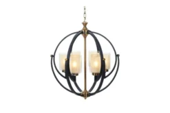 Arrediorg Lampadario a sospensione di metallo in colore con ottone BERGEN W6