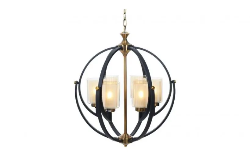 Arrediorg Lampadario a sospensione di metallo in colore con ottone BERGEN W6