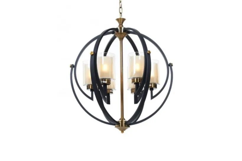 Arrediorg Lampadario a sospensione di metallo in colore con ottone BERGEN W6