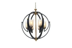Arrediorg Lampadario a sospensione di metallo in colore con ottone BERGEN W6