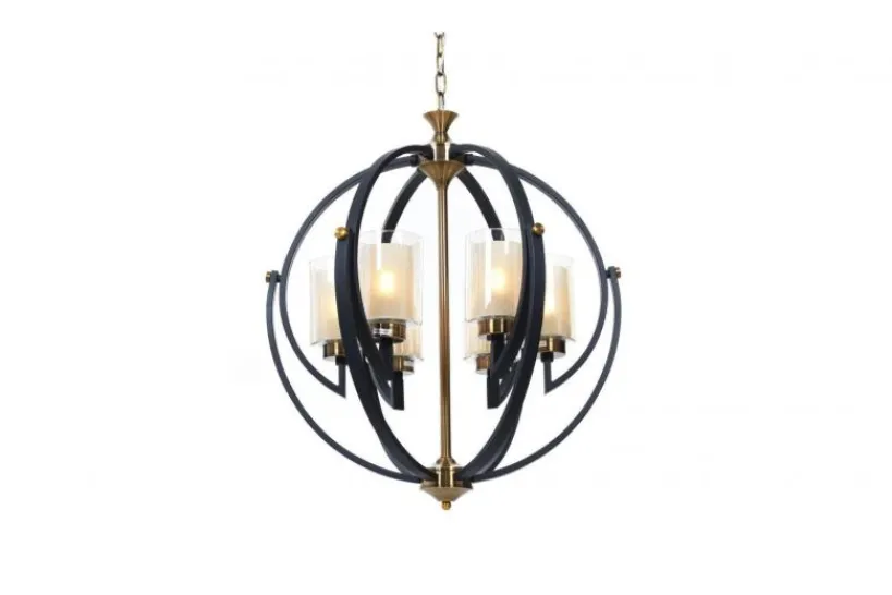 Arrediorg Lampadario a sospensione di metallo in colore con ottone BERGEN W6