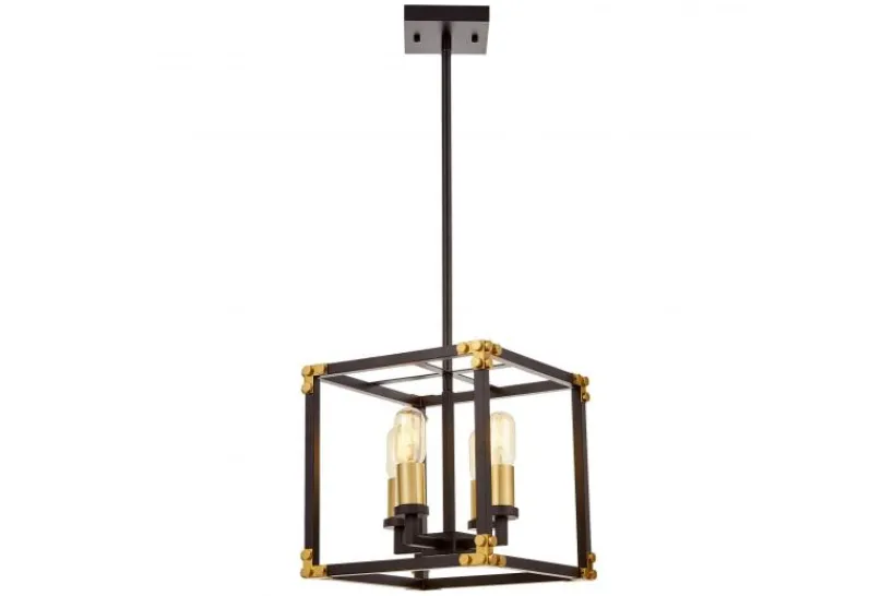 Arrediorg Lampadario a sospensione di metallo in colore con ottone WALDORF W4