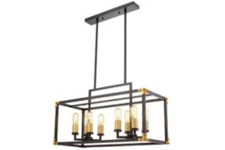 Arrediorg Lampadario a sospensione di metallo in colore con ottone WALDORF W8