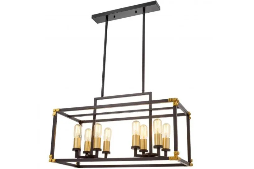Arrediorg Lampadario a sospensione di metallo in colore con ottone WALDORF W8