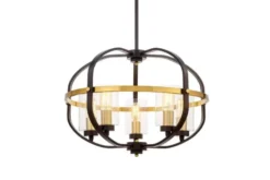 Arrediorg Lampadario a sospensione di metallo in colore con ottone MONTEREY W5