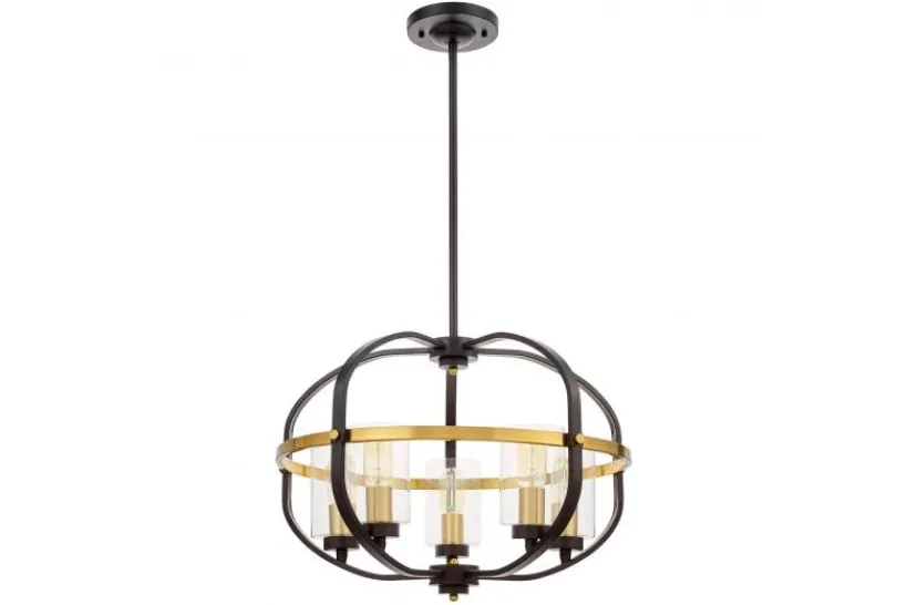 Arrediorg Lampadario a sospensione di metallo in colore con ottone MONTEREY W5