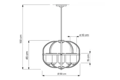 Arrediorg Lampadario a sospensione di metallo in colore con ottone MONTEREY W5