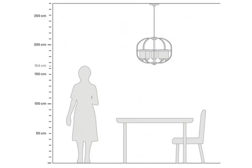 Arrediorg Lampadario a sospensione di metallo in colore con ottone MONTEREY W5