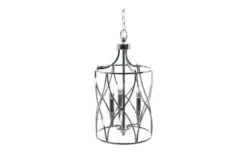 Arrediorg Lampadario a sospensione in stile art déco di metallo cromato ELMONT W3