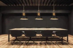 Arrediorg Lampadario a sospensione in stile industriale ETTORE e Ottone