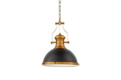 Arrediorg Lampadario a sospensione in stile industriale ETTORE e Ottone