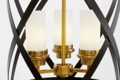 Arrediorg Lampadario a sospensione metallo e ottone a gabbia ASTILA W3