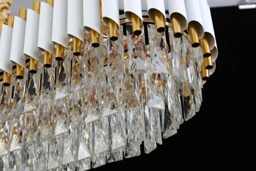 Arrediorg Lampadario a sospensione moderno cristalli e oro MAZINI PRO