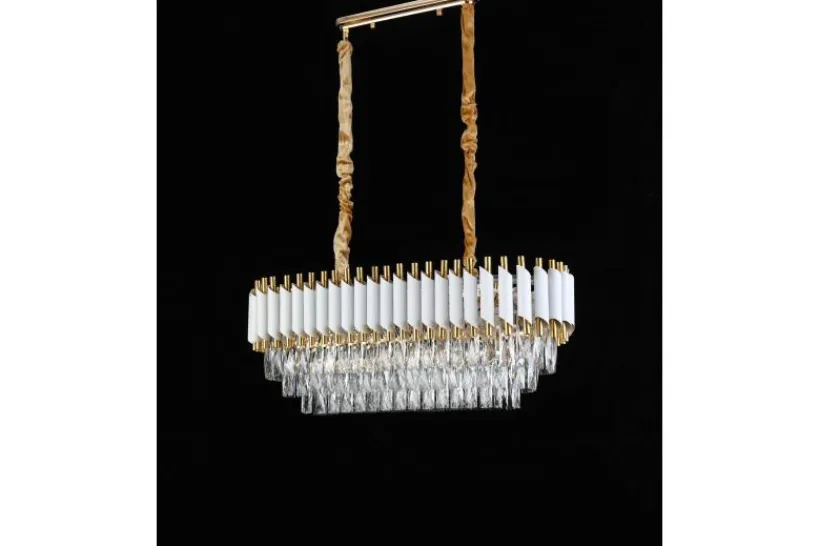 Arrediorg Lampadario a sospensione moderno cristalli e oro MAZINI PRO