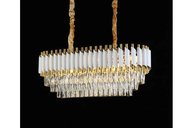 Arrediorg Lampadario a sospensione moderno cristalli e oro MAZINI PRO